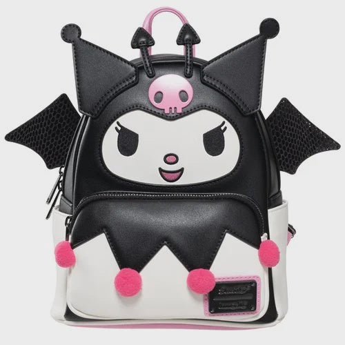 Sanrio Kuromi Devilish Winged Mini Backpack   Entertainment Earth Exclusive