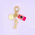 24K Gold Filled New York Big Apple Multidimensional Rhondelle Drop Charm | M336