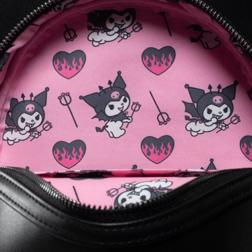 Sanrio Kuromi Devilish Winged Mini Backpack   Entertainment Earth Exclusive