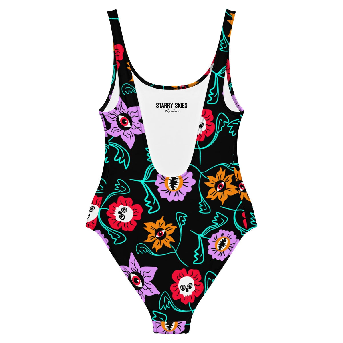 Gothic Floral One-Piece Swimsuit