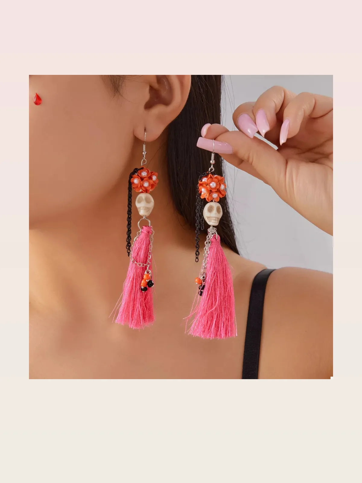 Halloween Ghost Tassel Drop Earrings